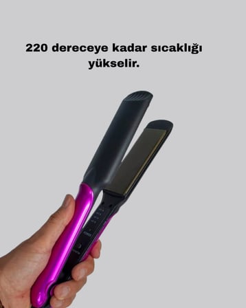 Mey İthalat Profesyonel İyon Teknolojili Saç Düzleştirici – 220°C Hızlı Isınma ve LED Ekranlı Tasarım