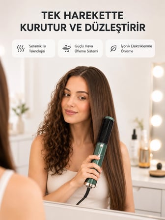 Mey İthalat Seramik Plakalı Saç Düzleştirici – 200°C Ayarlanabilir Isı, İyon Teknolojisi