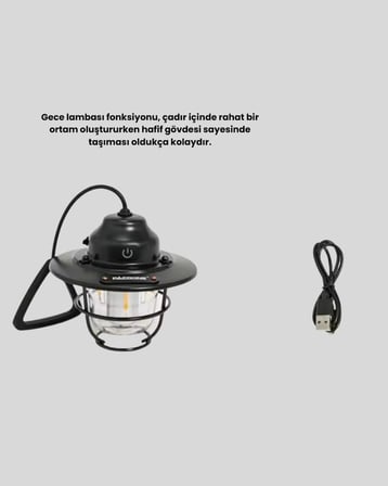 Mey İthalat Taşınabilir Retro Çam Konisi Kamp Lambası Gece Işığı Su Geçirmez