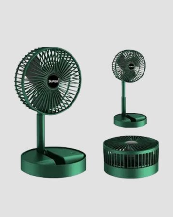 Mey İthalat Şarjlı Katlanabilir Mini Fan – 3 Kademe Hız Ayarı, Taşınabilir Tasarım