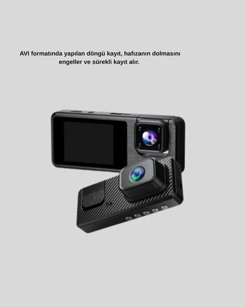 Mey İthalat Park Modlu 3 Kameralı Araç Kayıt Cihazı 1080P Ön Kamera 2’’ Ekran