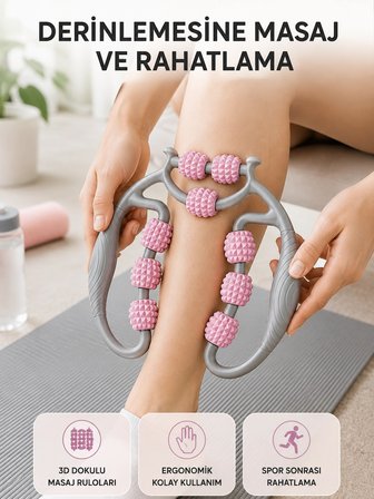Mey İthalat Taşınabilir 3D Masaj Rulosu – Kas Rahatlatıcı ve Yağ Azaltıcı Masaj Cihazı
