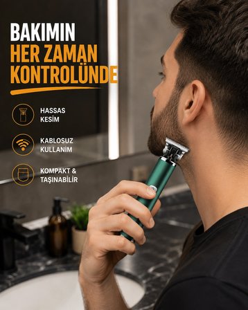 Mey İthalat Profesyonel Şarjlı Tıraş Makinesi – 180 Dakika Kullanım, 2.5 Saat Hızlı Şarj, Evrensel USB Şarj Girişli