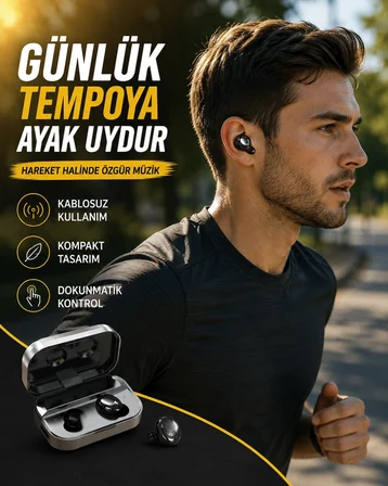 Mey İthalat LED Ekranlı Kablosuz Kulaklık – Gürültü Önleyici Mikrofon ve Dokunmatik Özellikli