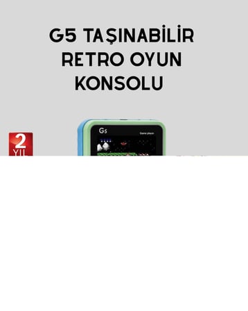 Mey İthalat G5 Taşınabilir Retro Game Box 500 Oyunlu Şarjlı Mini Oyun Konsolu