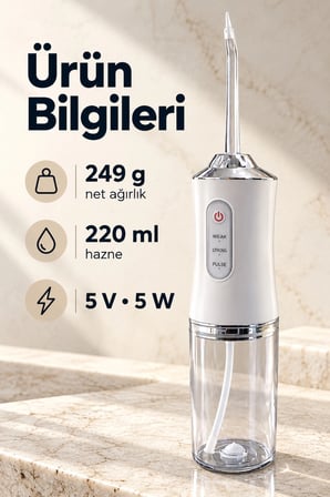 Mey İthalat Ağız Duşu Zayıf Güçlü ve Darbeli Mod Seçenekli