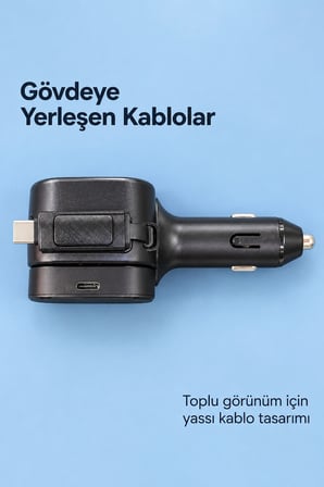 Mey İthalat Uzayabilen Yassı Kablolu Çakmaklık Şarj Cihazı Type C ve Lightning