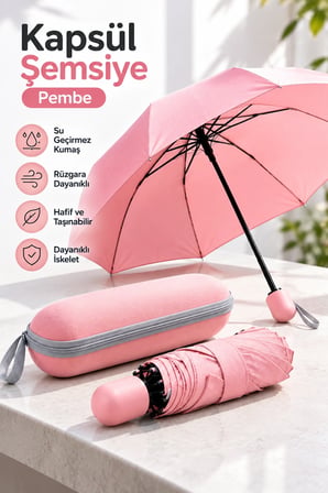 Mey İthalat KAPSÜL ŞEMSİYE PEMBE