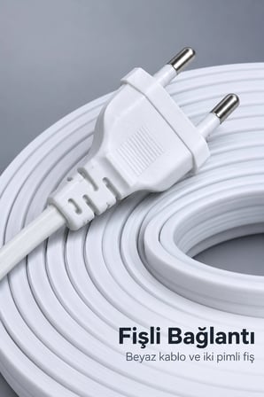 Mey İthalat Beyaz Şerit Aydınlatma Kablolu Bağlantılı 3 Metre