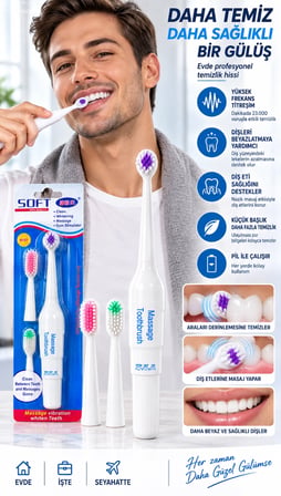 Mey İthalat Diş Eti Masajlı Elektrikli Diş Fırçası Pratik Kullanım