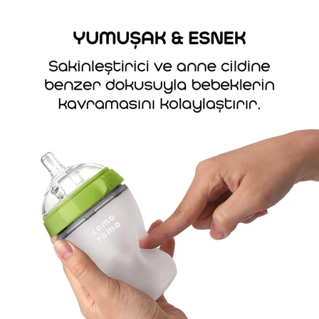 Mey İthalat Comotomo Antikolik Silikon Biberon 150 ml 0-3 Ay Yeşil