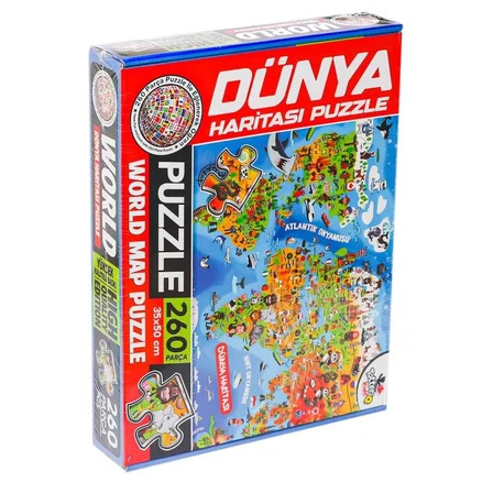 Mey İthalat 7375 Dünya Kültür Haritası Puzzle -Totteriq