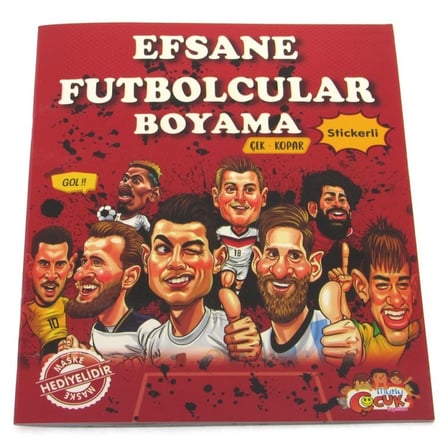Mey İthalat Efsane Futbolcular Çıkartmalı Maskeli Boyama Kitabı