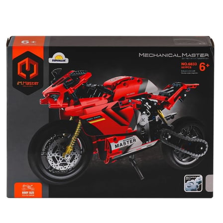 Mey İthalat  6833 IMM Mekanik Master Blokları Motosiklet Kırmızı 557 Parça