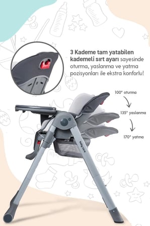 Mey İthalat BC511 Plus Mama Sandalyesi Antrasit