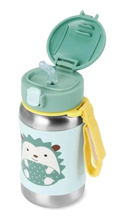 Mey İthalat   Zoo Pipetli Paslanmaz Çelik Suluk 350 ml Kirpi
