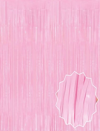Mey İthalat Soft Pembe Püsküllü Kapı Perdesi - Parti, Baby Shower, Cinsiyet Partisi 1x2 m
