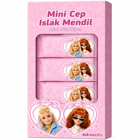 Mey İthalat Islak Mini Cep Mendili 8'li