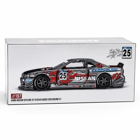 Mey İthalat Model Araç x KaidoHouse 1/64 Nissan Skyline GT-R (R34) Kaido Star Racing V1