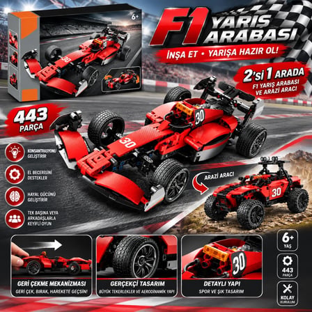 Mey İthalat 1004085 YARIŞ ARACI OFF ROAD 2IN1 KRMZ PB 443PRÇ(ADET FİYATIDIR)