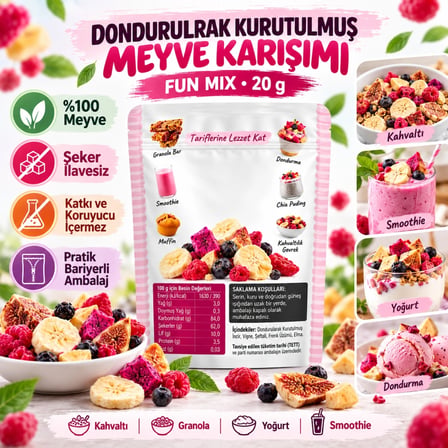 Mey İthalat Fresh Dondurularak Kurutulmuş Fun Mix 20 g