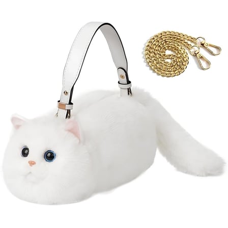 Mey İthalat Kedi El Çantası Beyaz