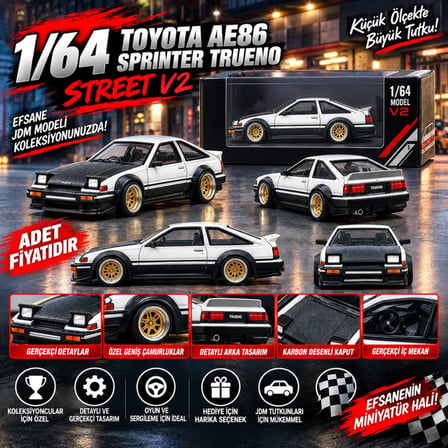 Mey İthalat Toyota AE86 Sprinter Trueno Kaido Street V2     (adet fiyatıdır)