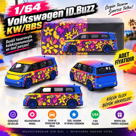 Mey İthalat 1/64 Volkswagen ID.Buzz KW/BBS (adet fiyatıdır)