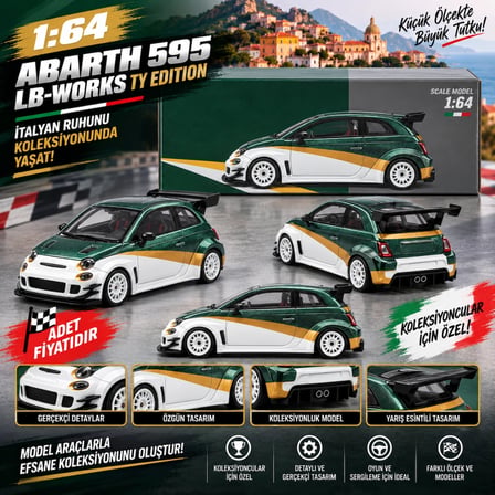 Mey İthalat 1/64 Abarth 595 LB-WORKS TY Edition (adet fiyatıdır)