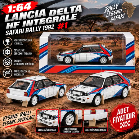 Mey İthalat 1/64 Lancia Delta HF Integrale Safari Rally 1992 #1  (adet fiyatıdır)