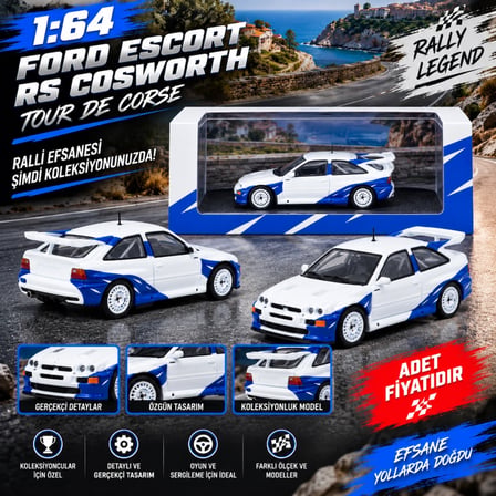 Mey İthalat 1/64 Ford Escort RS Cosworth Tour de Corse (adet fiyatıdır)