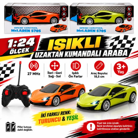 Mey İthalat 1:24 McLaren 570S Işıklı Uzaktan Kumandalı Araba(Adet fiyatıdır)