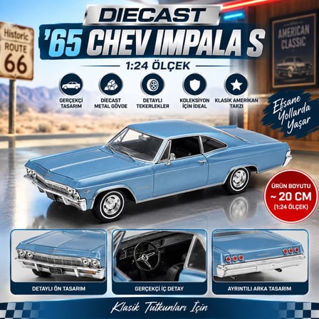 Mey İthalat 22417 DIECAST 1 24 65 CHEV IMPALA S