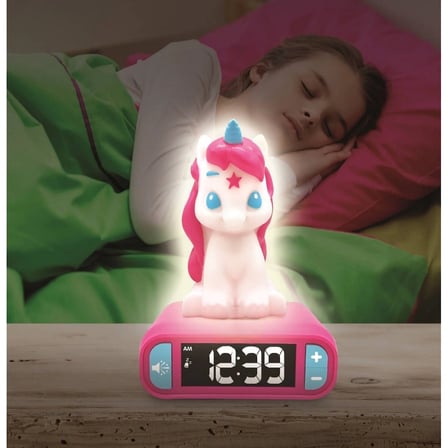 Mey İthalat Sesli ve Işıklı 3D Unicorn Dijital Çalar Saat