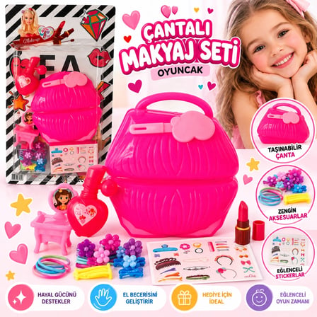 Mey İthalat MKJ-22 KARTELA ÇANTALI MAKYAJ SETİ OYUNCAK