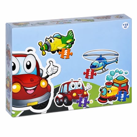 Mey İthalat LCBYB00 Kids Baby Puzzles - Taşıtlar / 2+2+3+4 Parça Puzzle / +1 yaş
