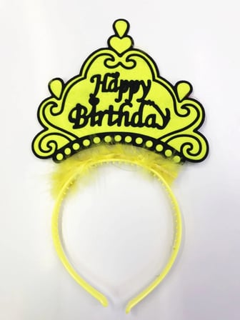 Mey İthalat Happy Birthday Yazılı Neon Renk Taç 12 Adet