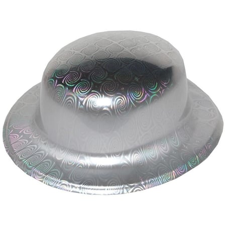 Mey İthalat  Gümüş Renk Hologramlı Plastik Yuvarlak Melon 27x24 cm