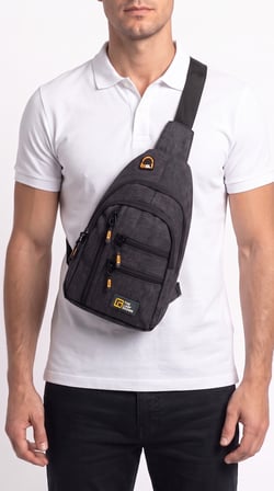 Unisex Çok Bölmeli Çapraz Ayarlanabilir Askılı Göğüs Omuz Çantası