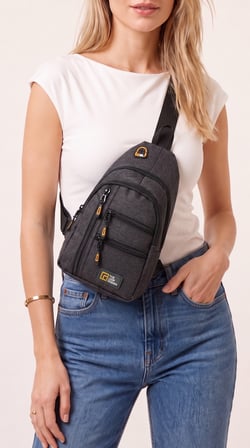 Unisex Çok Bölmeli Çapraz Ayarlanabilir Askılı Göğüs Omuz Çantası