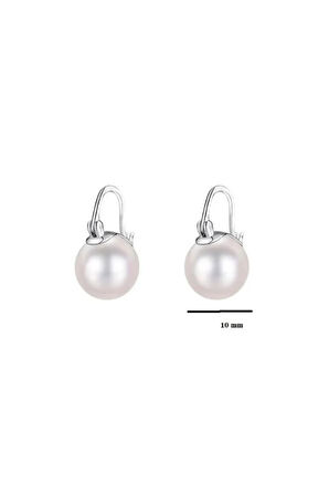 925 Ayar Gümüş 10 Mm İnci Küpe