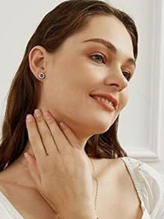 925 Ayar Gümüş Mistik Topaz Zirkon Taşlı Küpe