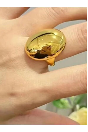 Oval Ayarlanablir Golda Renk Çelik Yüzük