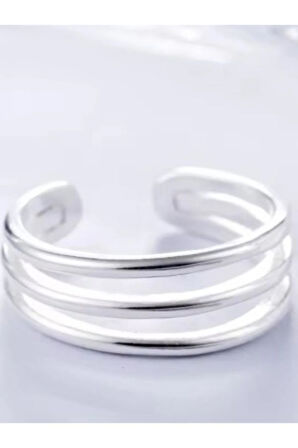 925 Ayar Gümüş Ayarlanabilir Üç Katmanlı Yüzük