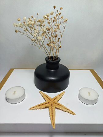 Şık Tasarım Siyah Minimal Vazo, Masa ve Sehpa Üzeri, Dekoratif Aksesuar 