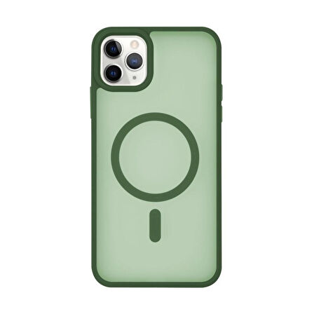 iPhone 11 Pro Max "Cam Hediyeli" Tam Korumalı Yanları Renkli Silikon Kılıf Magsafe Şarj Destekli
