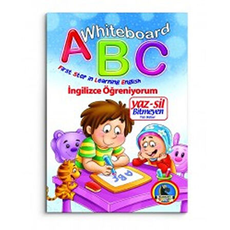 Whiteboard ABC First Step in Learning English / Yaz-Sil Bitmeyen Yazı Defteri-Korunaklı Poşetle