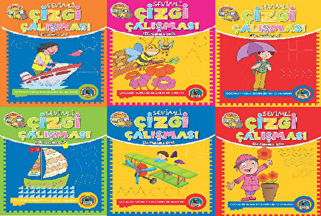 Sevimli Çizgi Çalışması (6 Kitap Set)-Korunaklı Poşetle