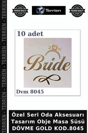 Özel Seri Oda Aksesuarı Tasarım Obje Masa Süsü DÖVME GOLD KOD.8045