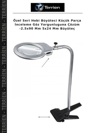 Özel Seri Hobi Büyüteci Küçük Parça İnceleme Göz Yorgunluguna Çözüm -2.5x90 Mm 5x24 Mm Büyüteç